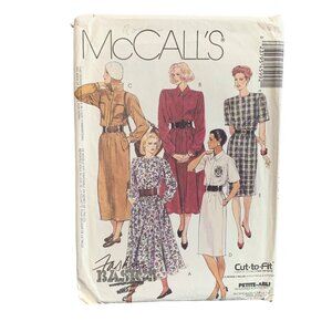 Vintage McCalls Pattern 6959 Womens Cut-To-Fit Dress Sizes 8-12 uncut